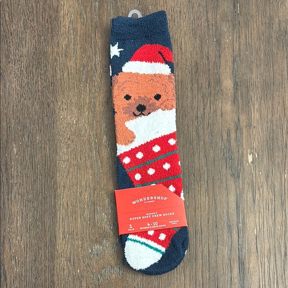 NWT Wondershop Festive Bear Christmas Socks Size 4-10